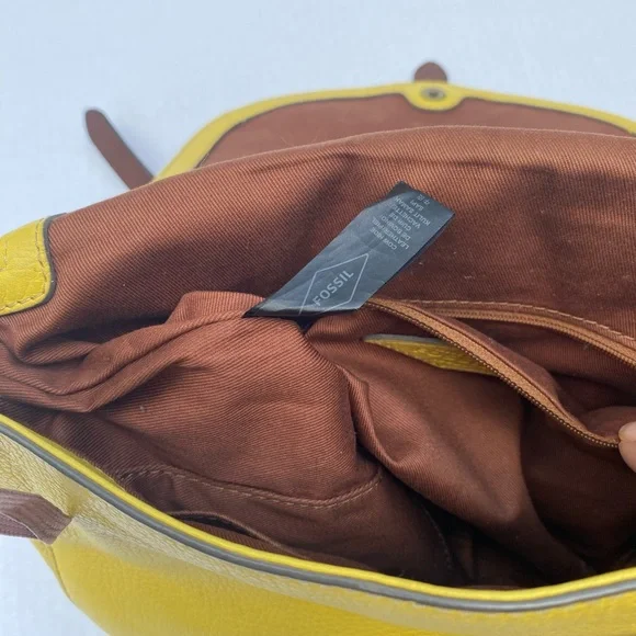 Yellow Leather Crossbody Bag - Picture 13 of 16